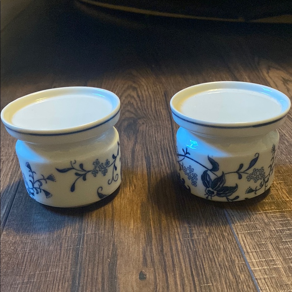 Floral Blue and White Candle Holders